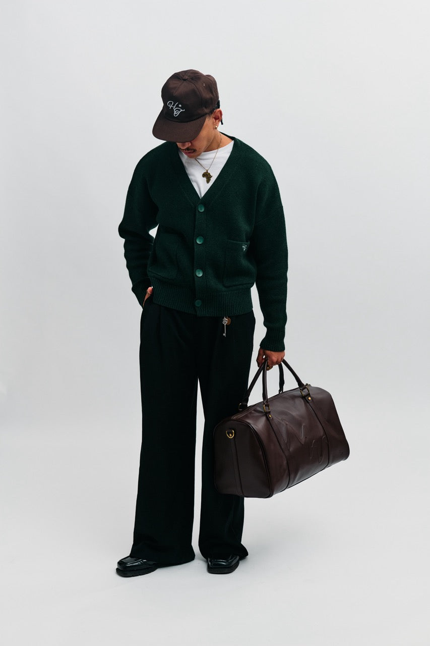 Monogram Knit Cardigan - Pine