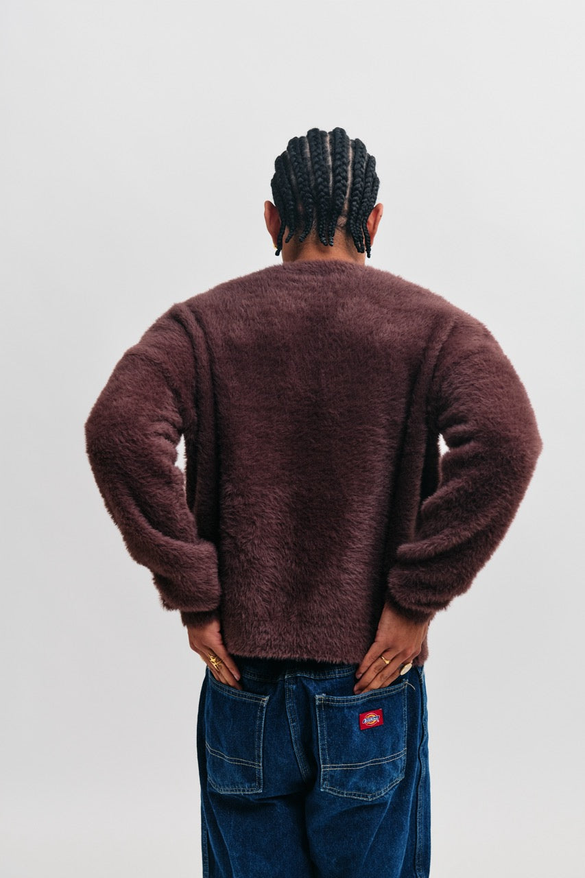 Benson Hairy Knit - Chocolate