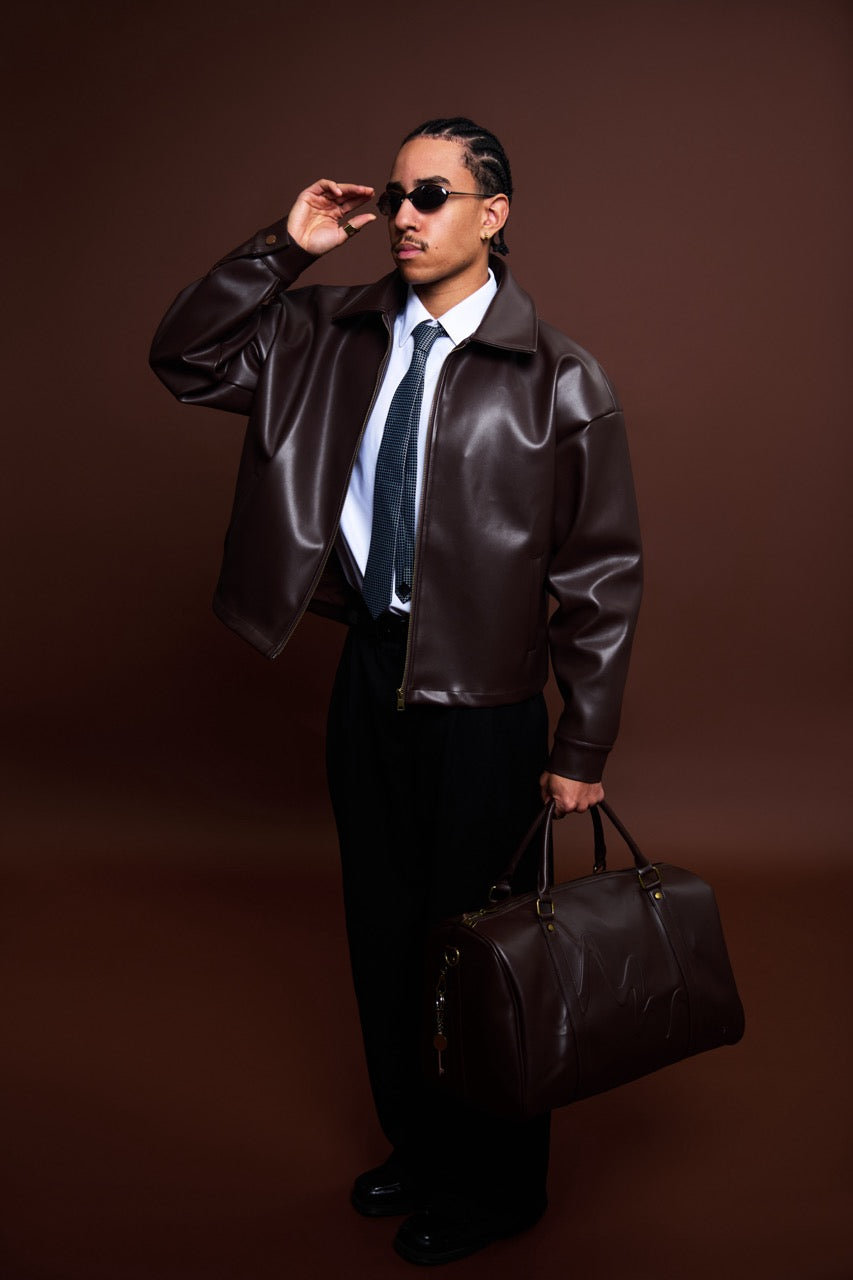 721 Vegan Leather Jacket - Coffee