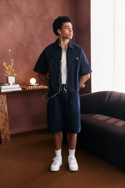 Monogram Work Shirt - Navy