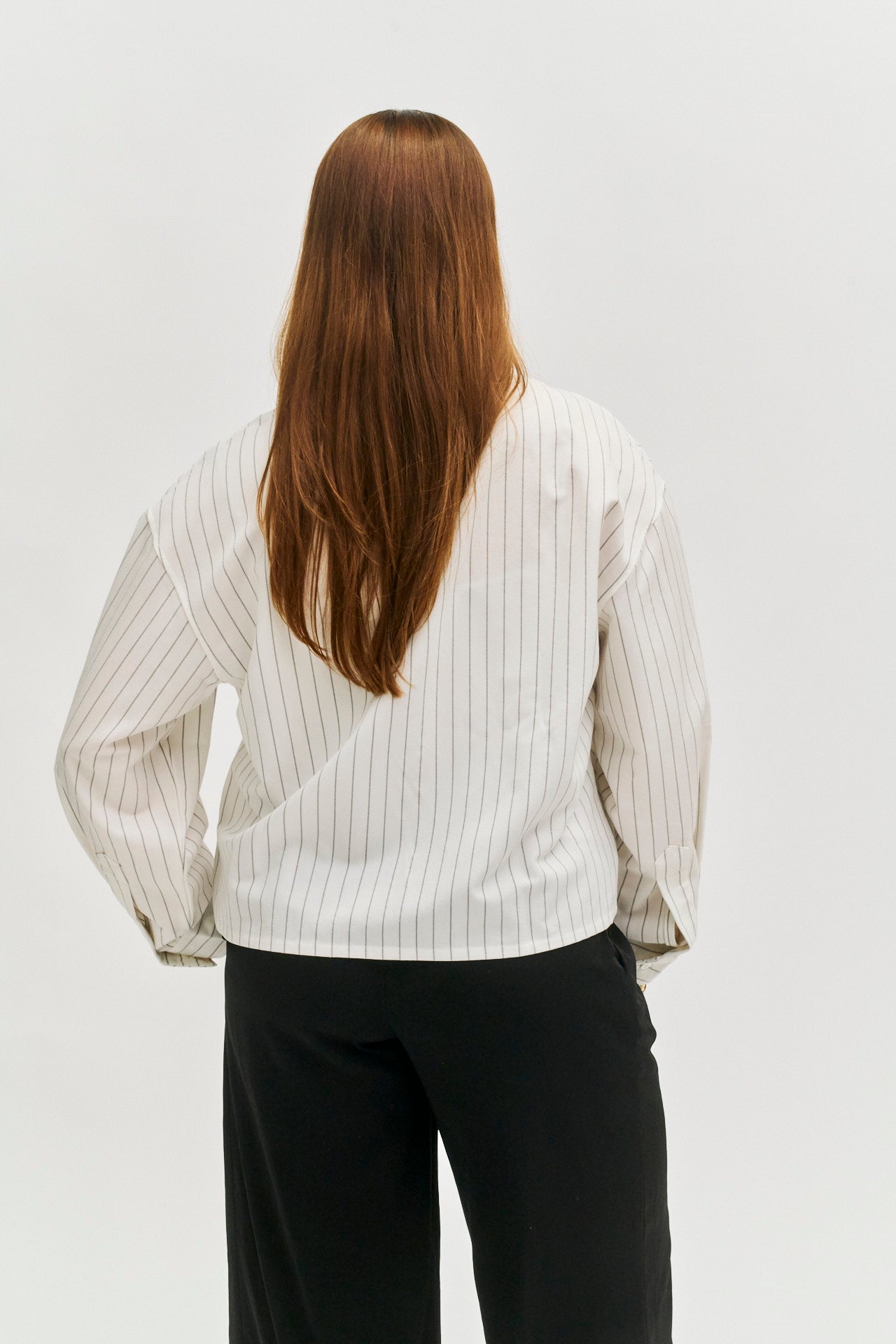Monogram Pinstripe Shirt - Oat/Black