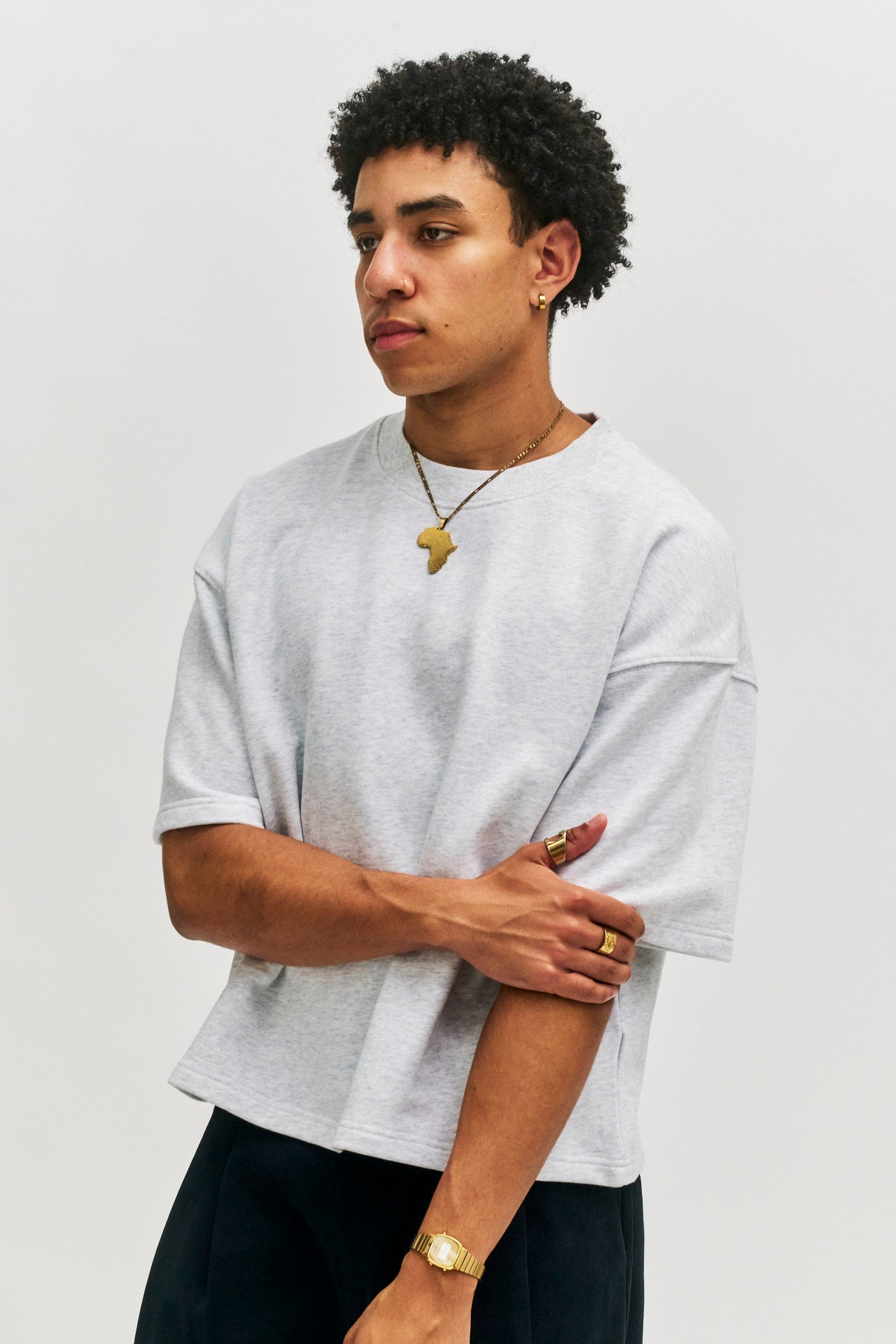 Monogram Heavy Tee - Snow Marle