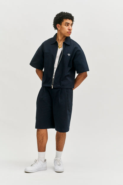 Monogram Work Shirt - Navy