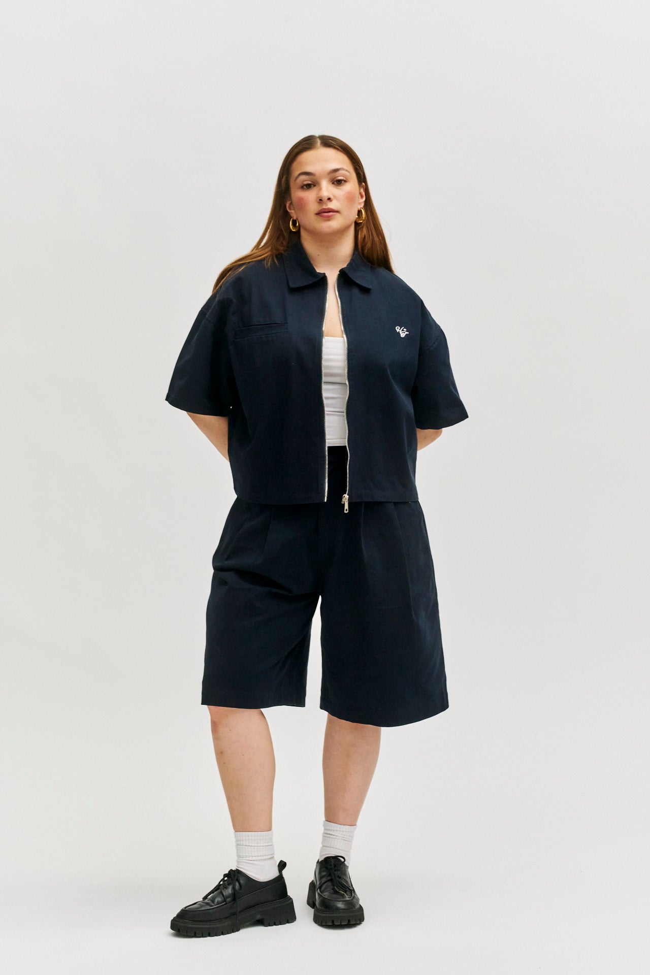 Monogram Work Shirt - Navy