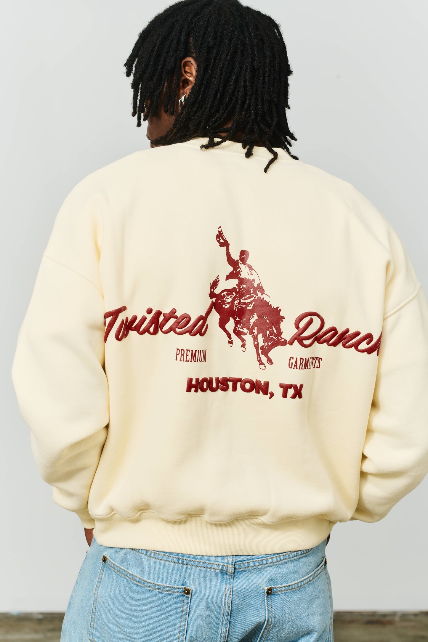 Houston Henley Crewneck - Cream