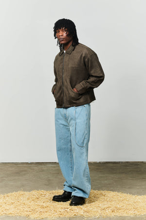 Ranch Vegan Suede Jacket - Charcoal