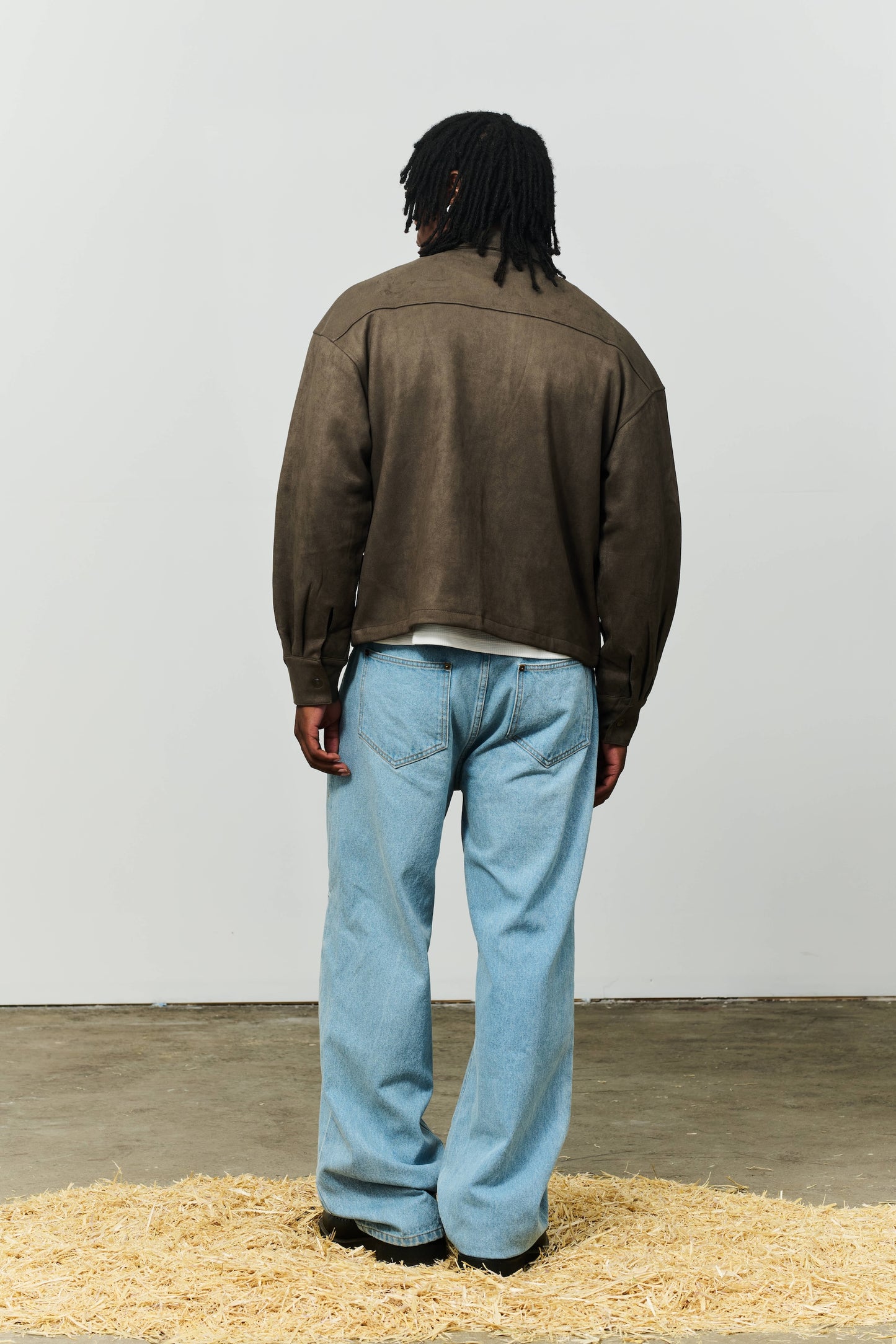 Ranch Vegan Suede Jacket - Charcoal