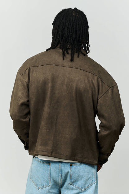 Ranch Vegan Suede Jacket - Charcoal