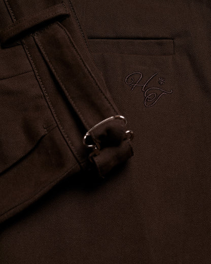 Amos Double Pleated Shorts - Coffee