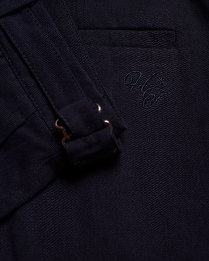 Amos Double Pleated Shorts - Navy