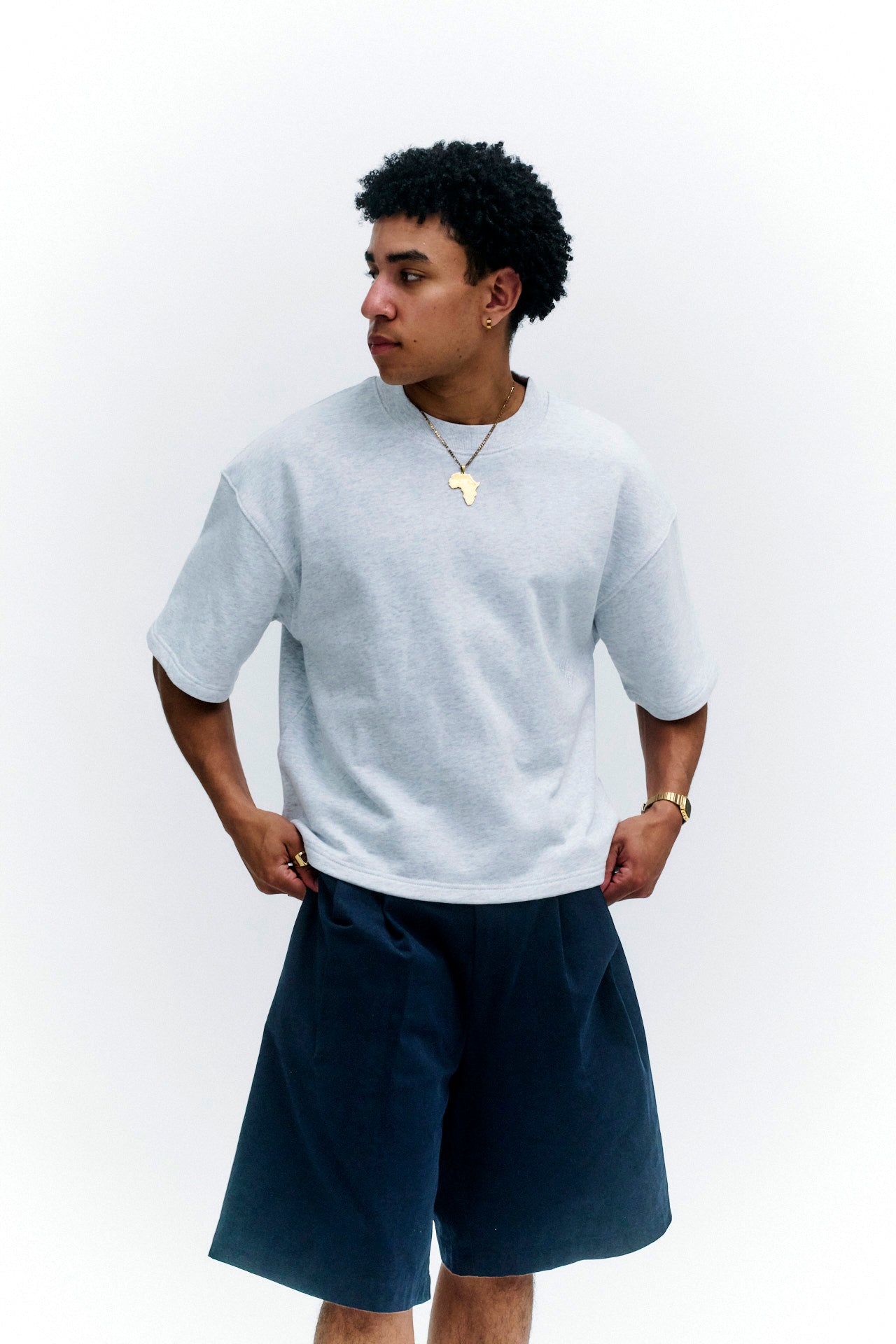 Monogram Heavy Tee - Snow Marle