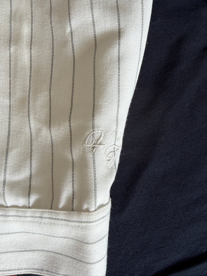 Monogram Pinstripe Shirt - Oat/Black