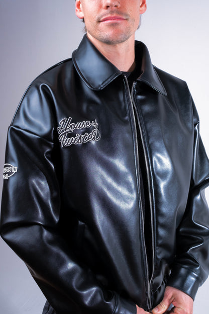 615 Vegan Leather Jacket - Black