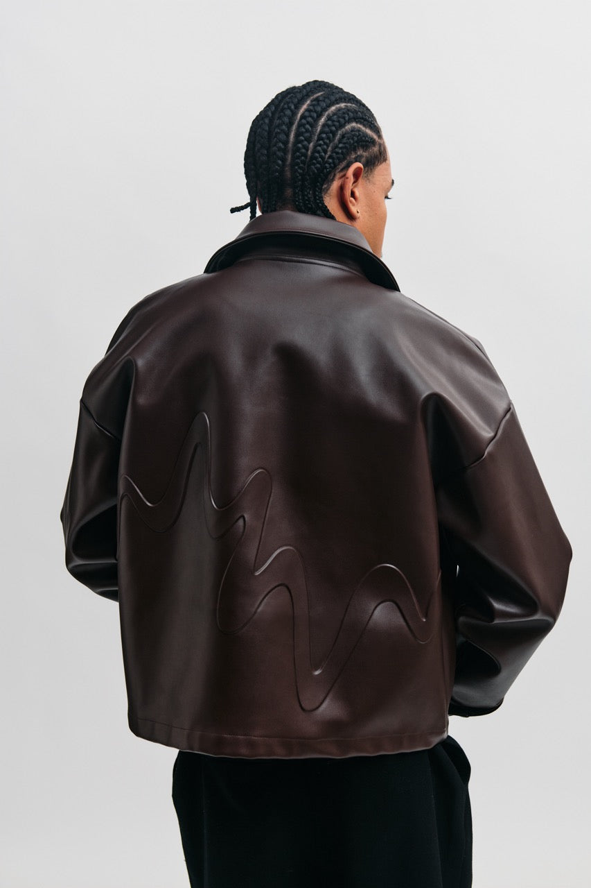 721 Vegan Leather Jacket - Coffee