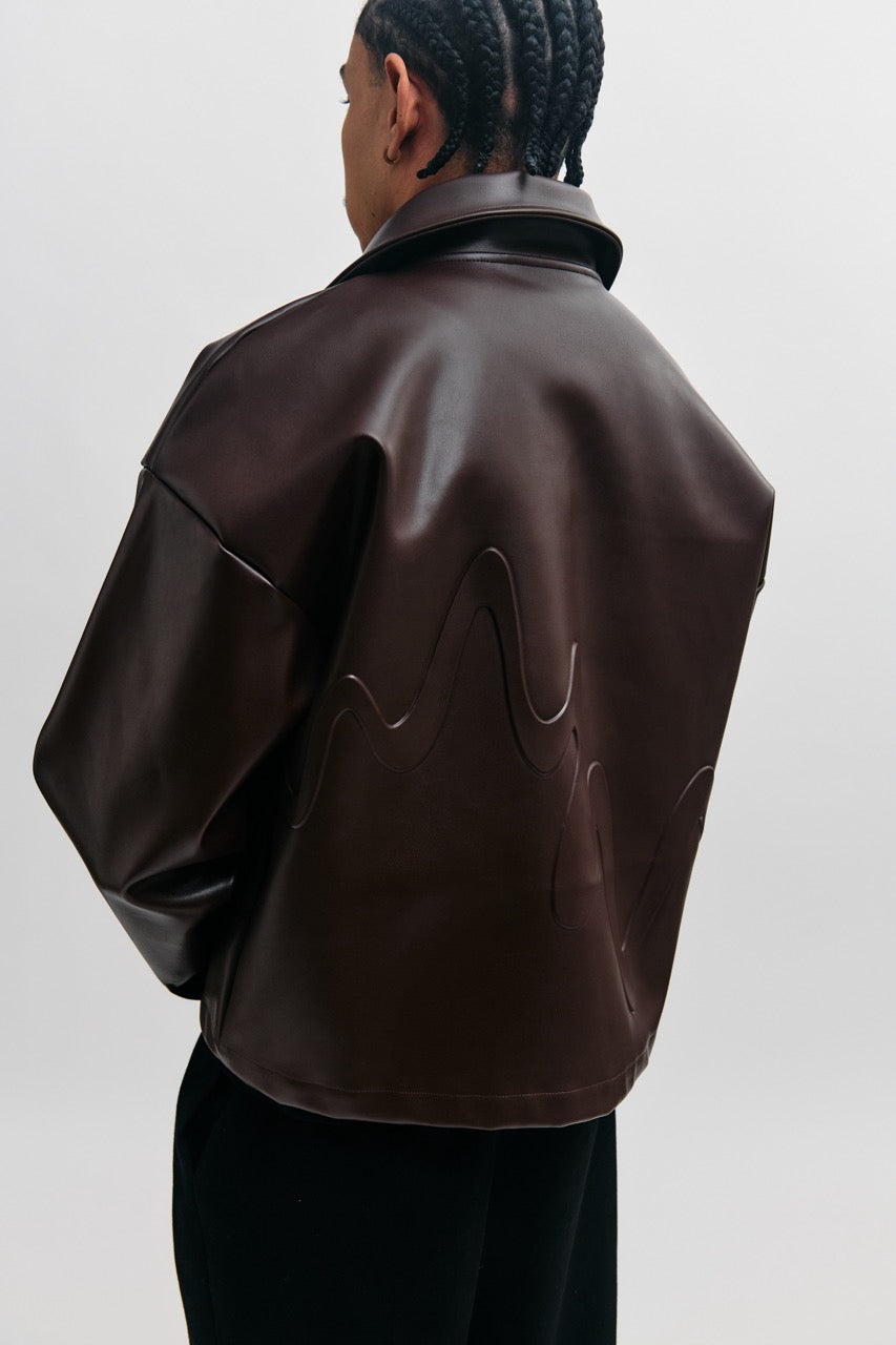 721 Vegan Leather Jacket - Coffee