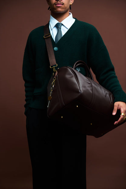 721 Vegan Leather Overnight Bag - Coffee