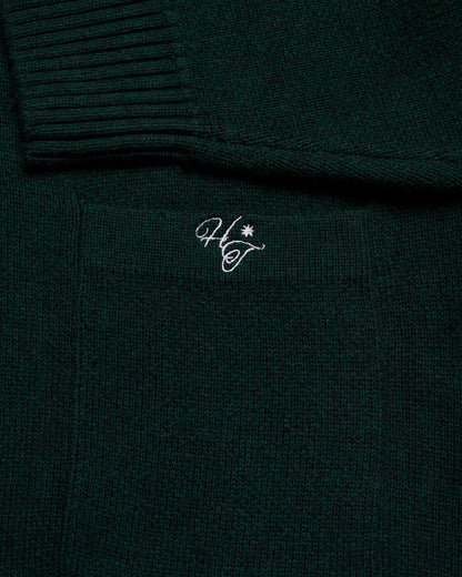 Monogram Knit Cardigan - Pine