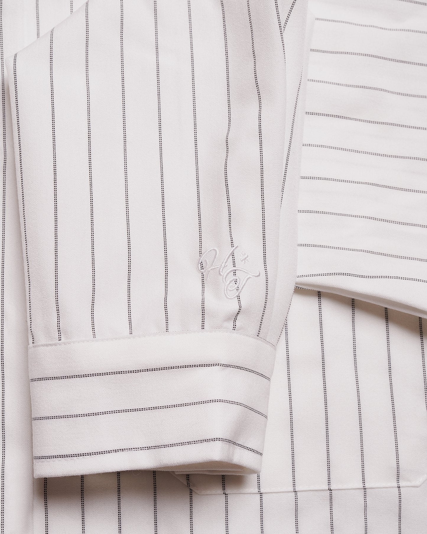 Monogram Pinstripe Shirt - Oat/Black